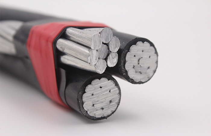 1/0AWG 2AWG 4AWG 6AWG PE/PVC/XLPE Aislado Conductor de aluminio Dúplex ABC cable